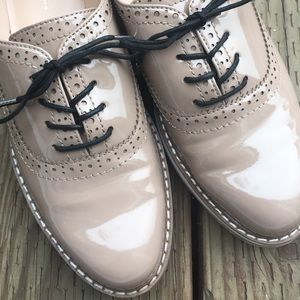 Zara beige platform Oxford shoes
